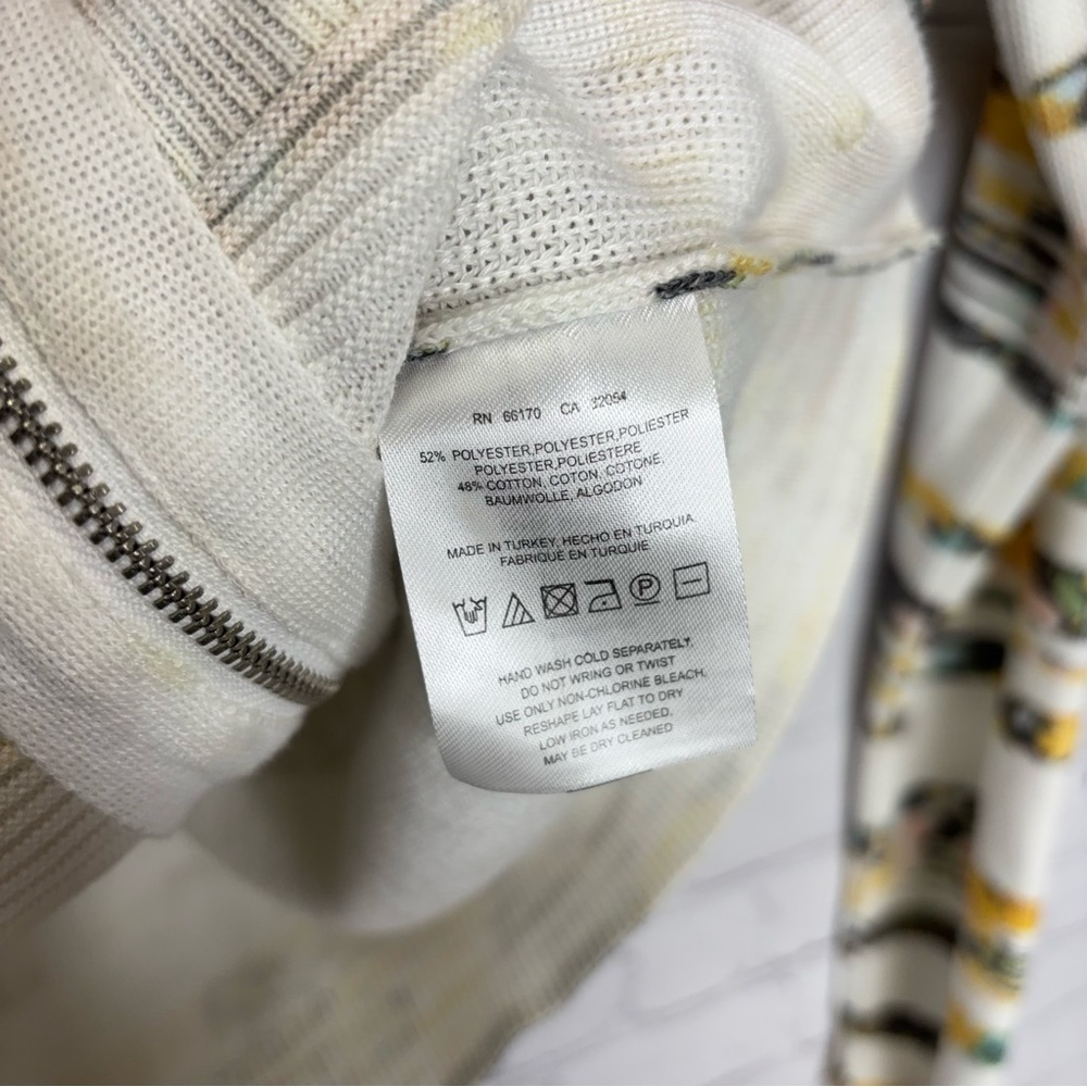 Anthropologie Moth Array Floral Striped Zip Front Knit Cardigan Sweater - Picture 5 of 5